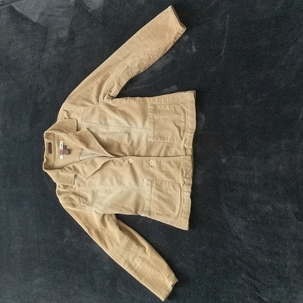 Vintage Corduroy Button-up Collared Tan Jacket